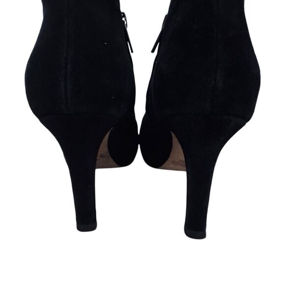 Clarks Artisan Comfort Sole Black Suede Ankle Boots 3 1/2" Heels 8 Medium - Picture 7 of 14